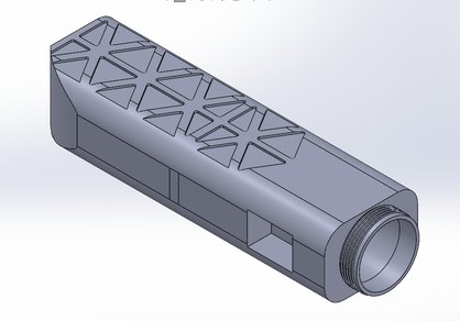 The optimized flashlight body in CAD