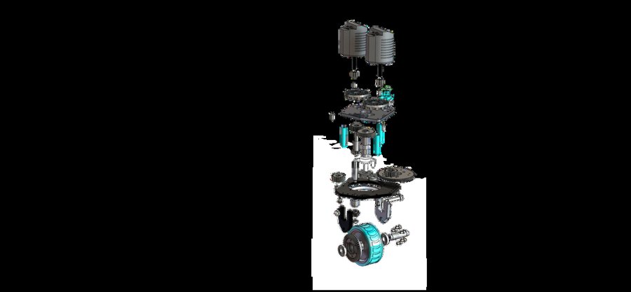 A single swerve module, rendered